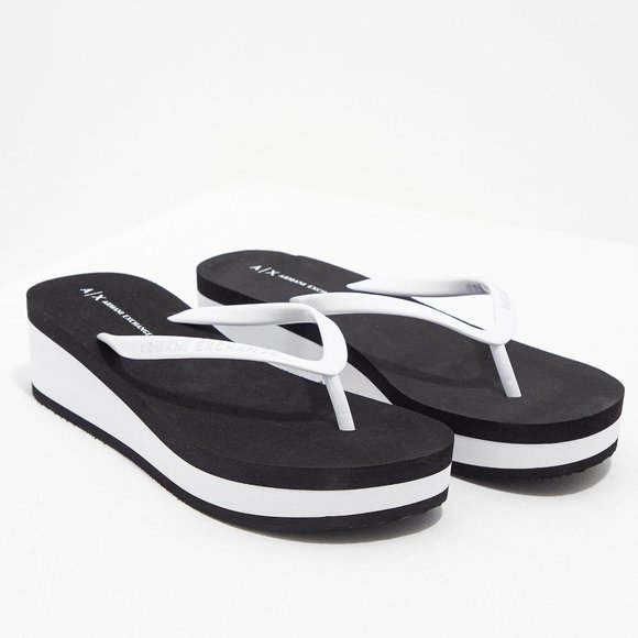 armani wedge flip flops
